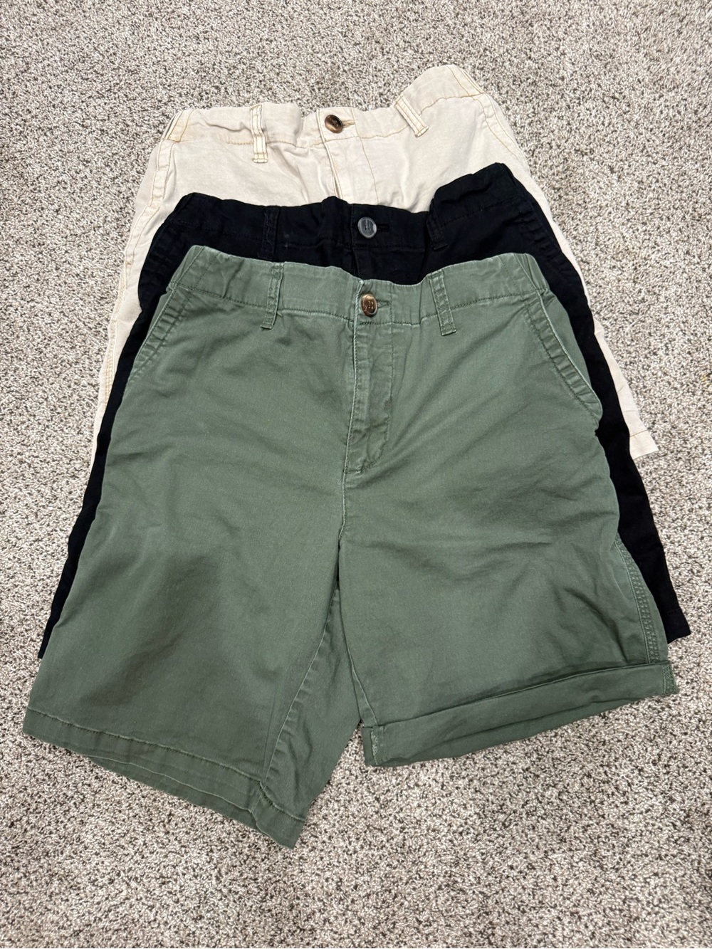 Old Navy Women's Bermuda Shorts Trio - Olive, Black, Cream